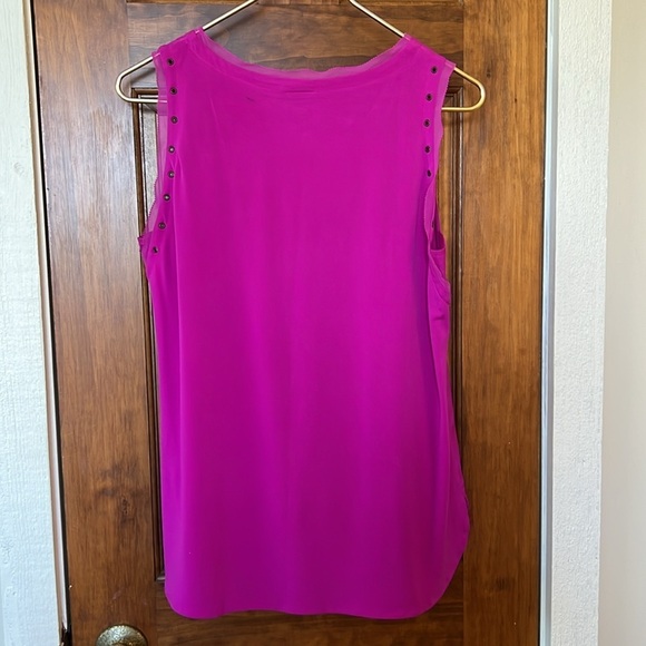 Sleeveless Tunic Tank in Fuschia Hot Pink with Grommet Details  PM - Picture 2 of 7